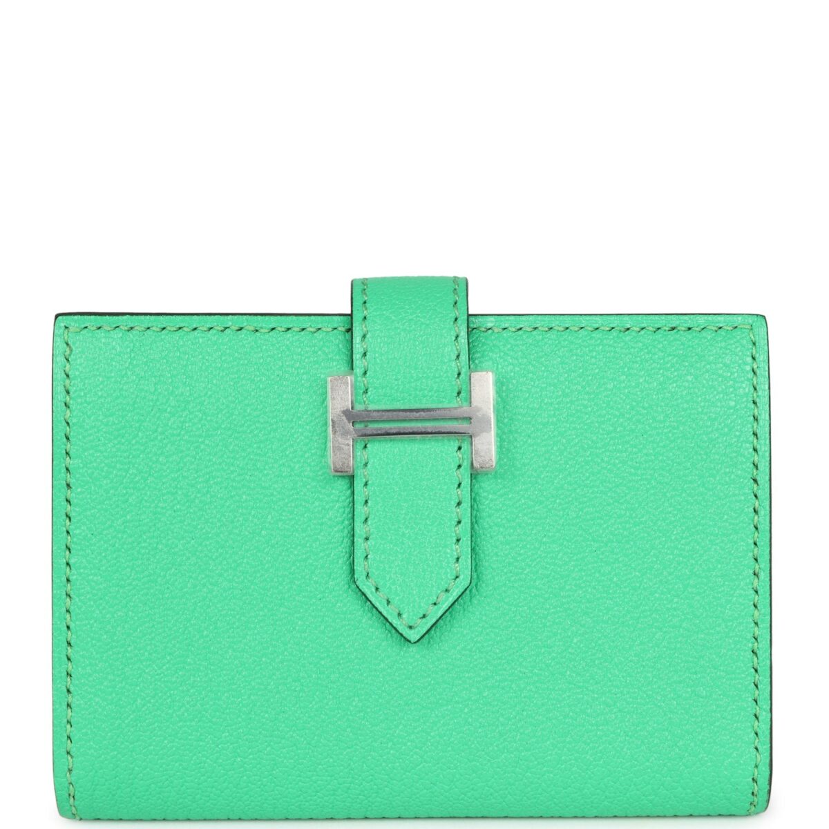 Hermes Bearn Card Holder Vert Comics Chevre Mysore PHW