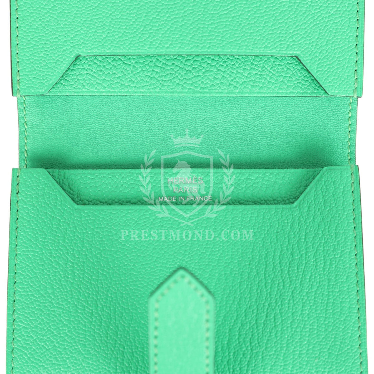 Hermes Bearn Card Holder Vert Comics Chevre Mysore PHW — изображение 8