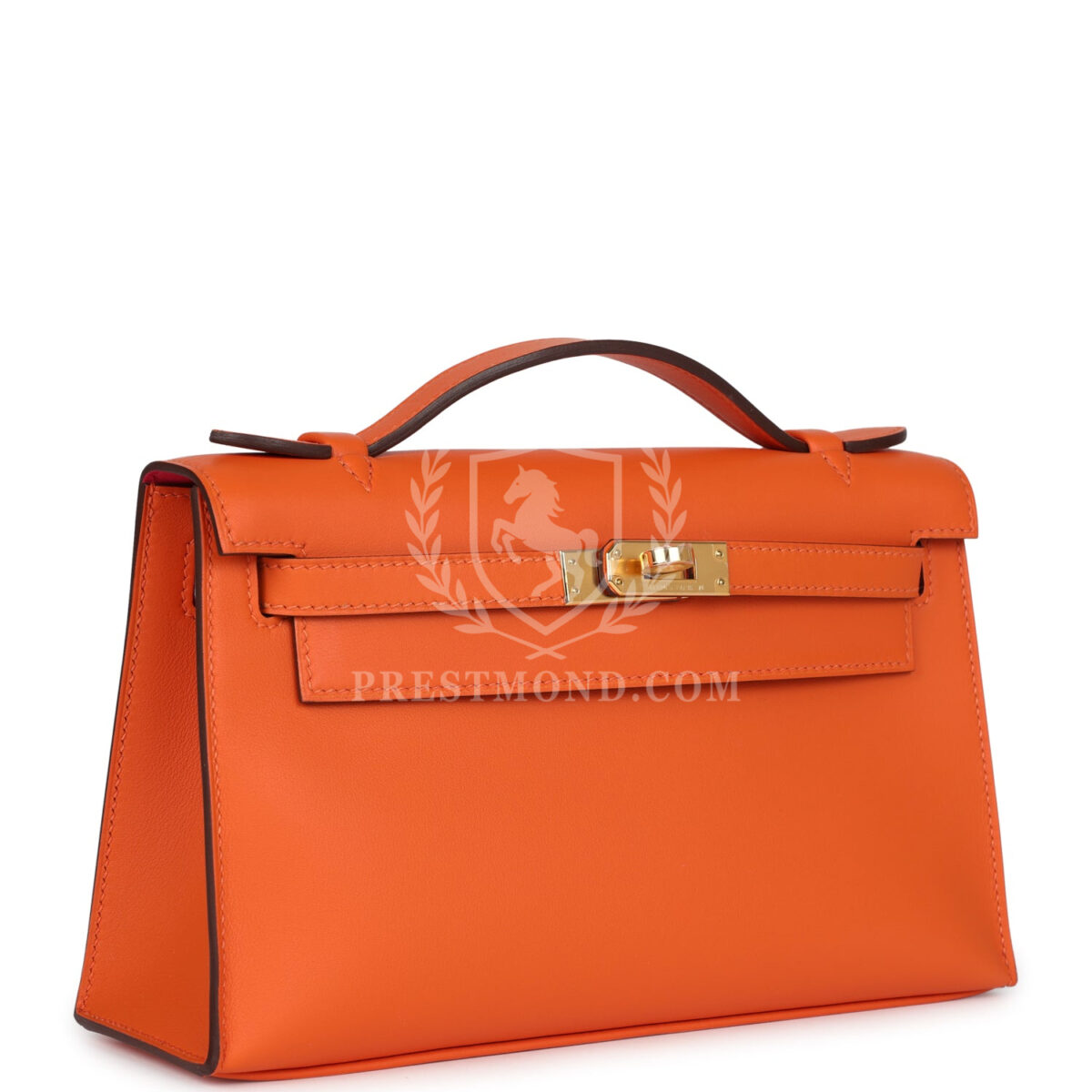 Hermes Special Order (HSS) Kelly Pochette Orange Verso Swift GHW — изображение 2