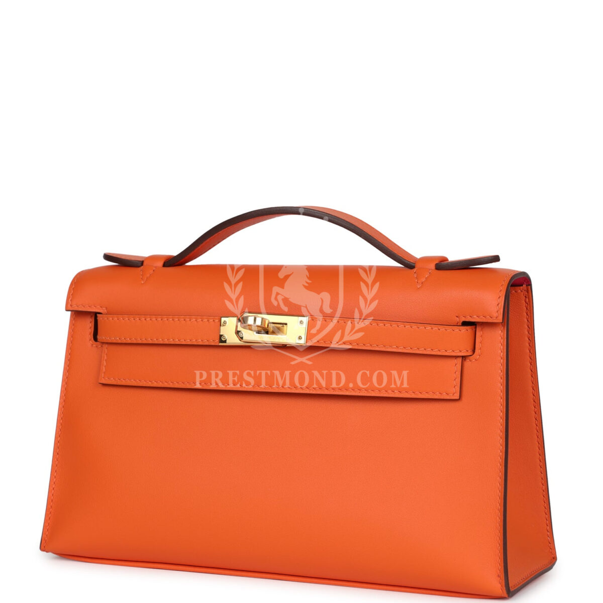Hermes Special Order (HSS) Kelly Pochette Orange Verso Swift GHW — изображение 5