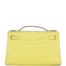 Hermes Kelly Pochette Lime Matte Alligator PHW