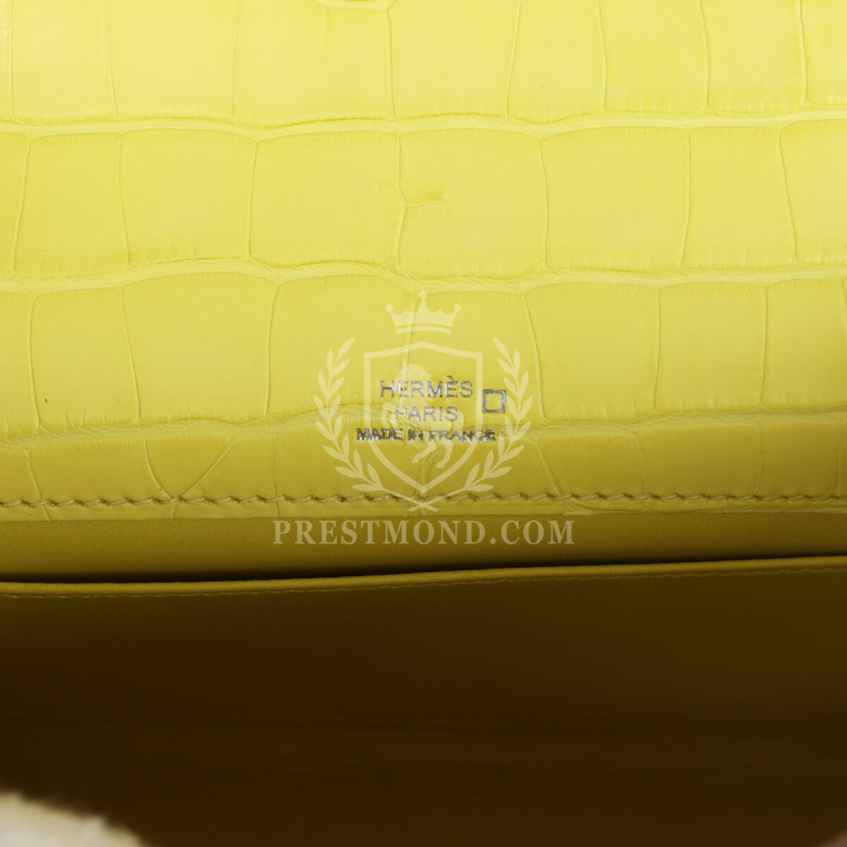 Hermes Kelly Pochette Lime Matte Alligator PHW — изображение 7