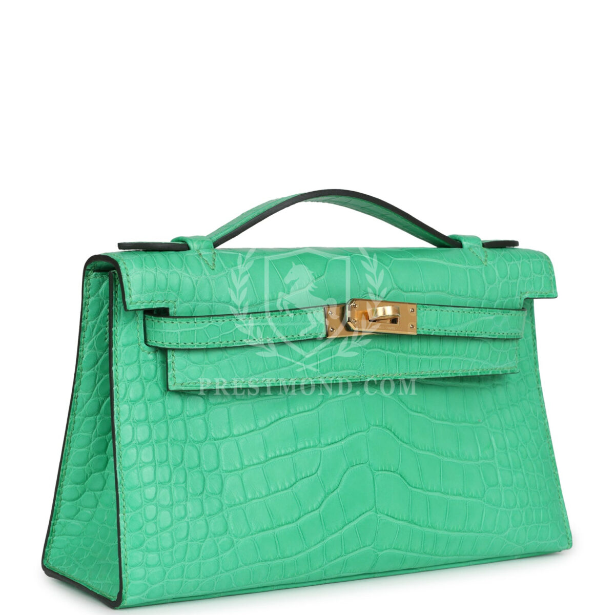 Hermes Kelly Pochette Vert Comics Matte Alligator GHW — изображение 2