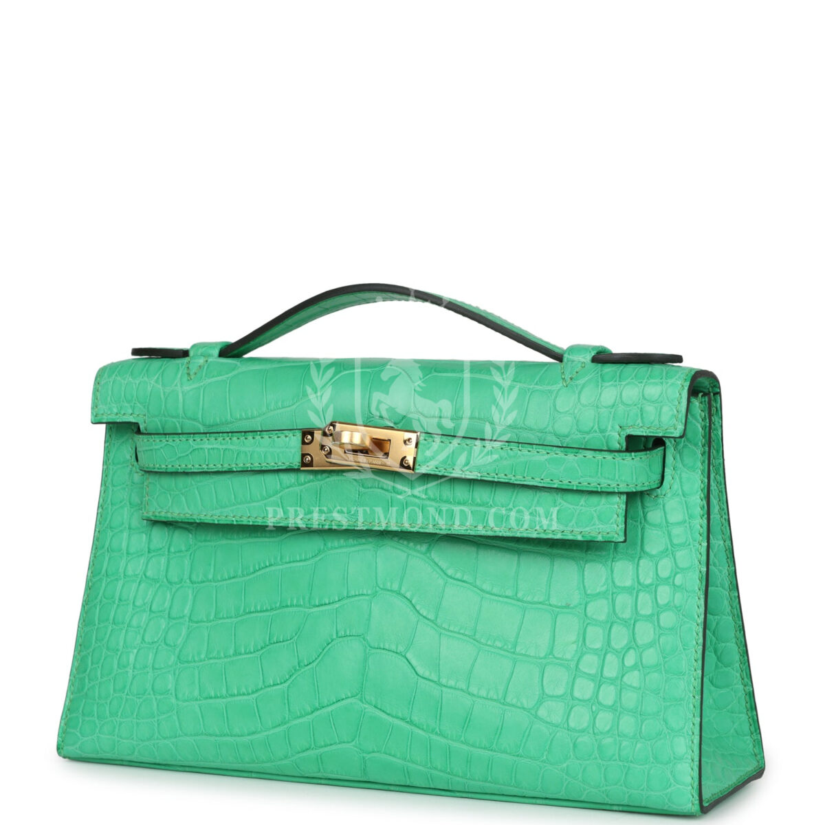 Hermes Kelly Pochette Vert Comics Matte Alligator GHW — изображение 5