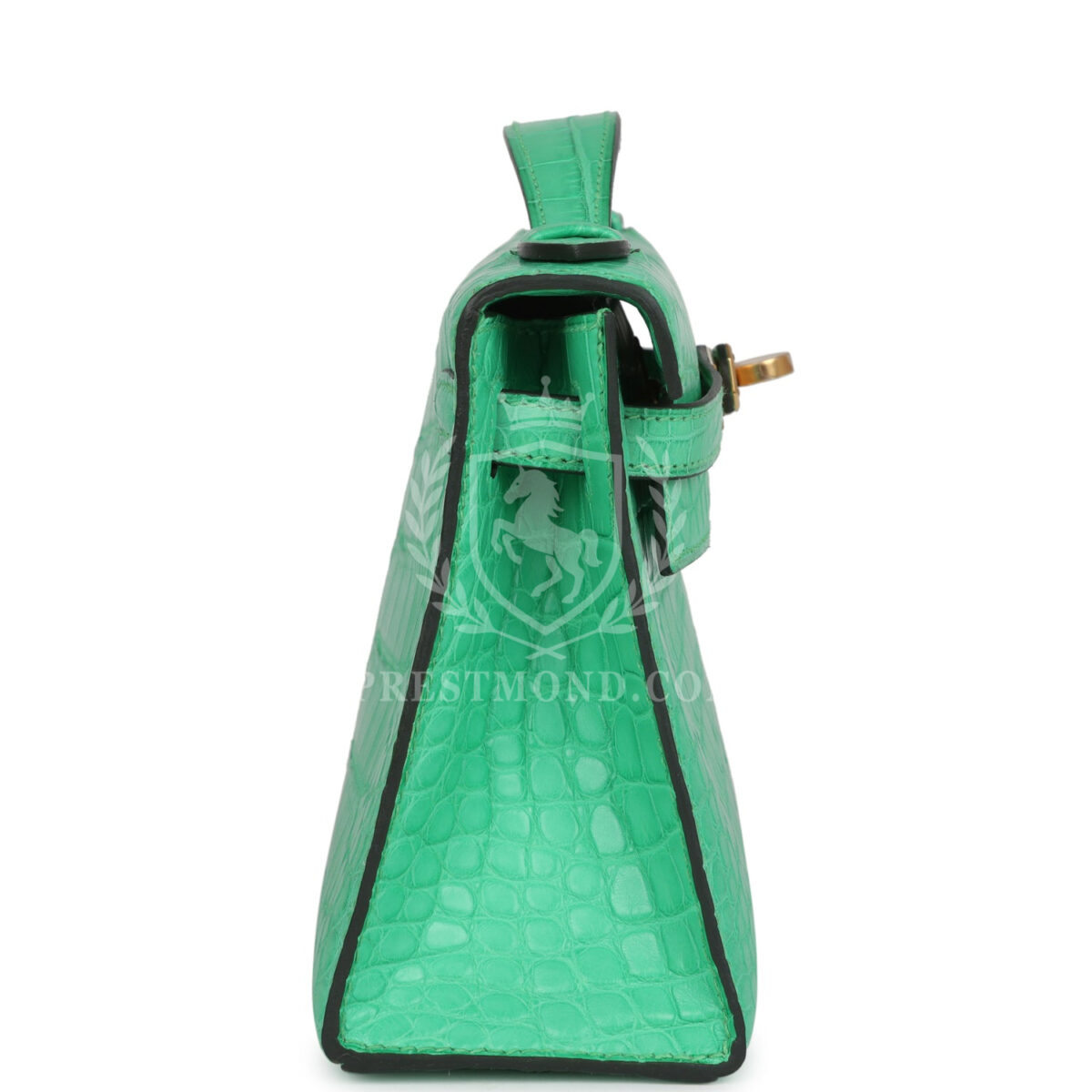 Hermes Kelly Pochette Vert Comics Matte Alligator GHW — изображение 3