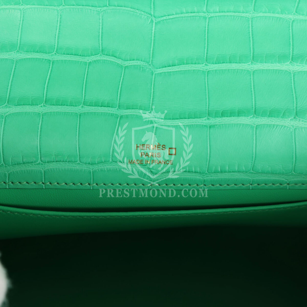 Hermes Kelly Pochette Vert Comics Matte Alligator GHW — изображение 7