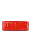Hermes Kelly Pochette Orange Poppy Shiny Alligator PHW