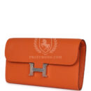 Hermes Constance Wallet To Go Orange Epsom PHW