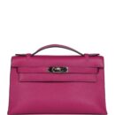 Hermes Kelly Pochette Rose Pourpre Swift PHW