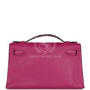 Hermes Kelly Pochette Rose Pourpre Swift PHW