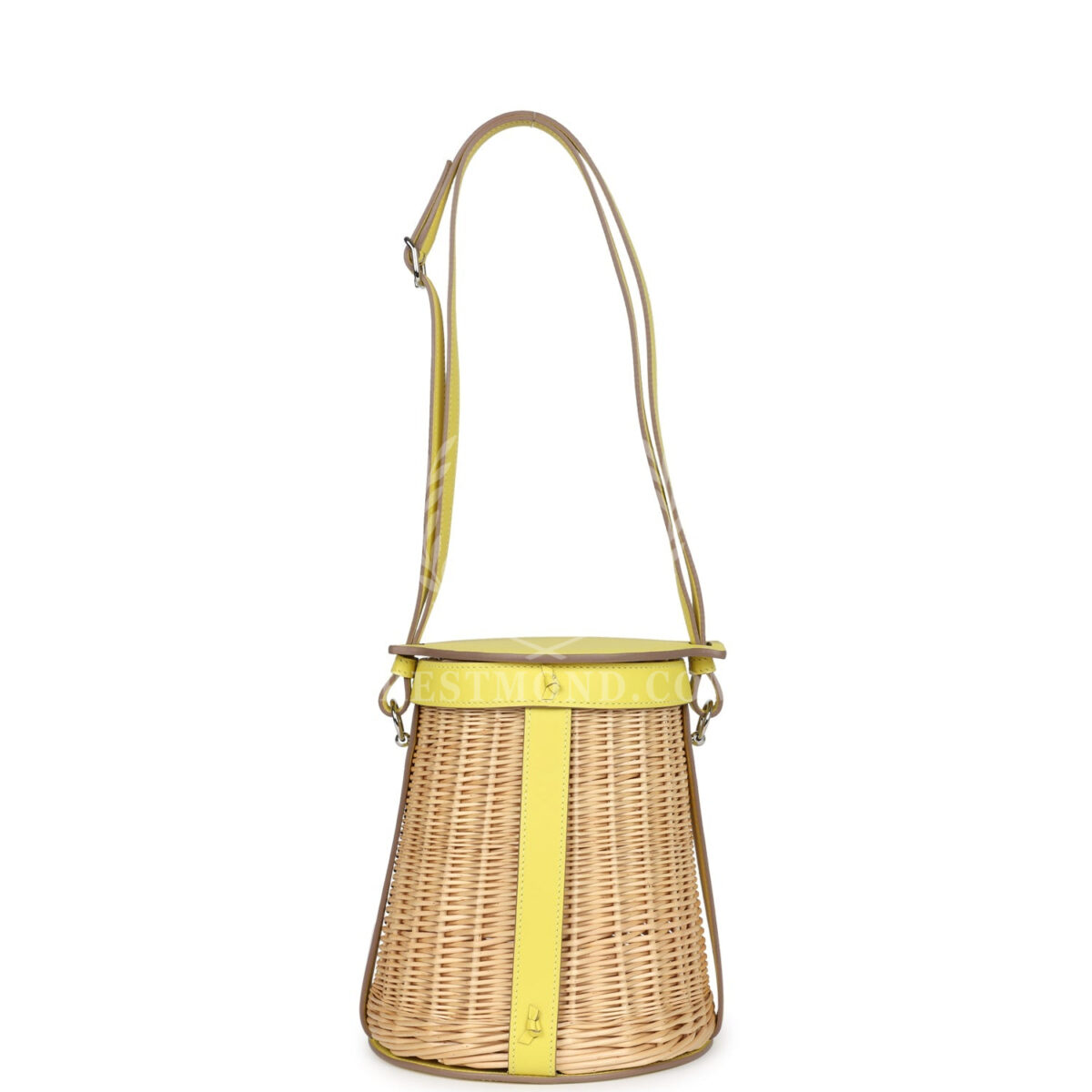 Hermes Farming Picnic Bag Lime Swift and Naturel Osier Wicker PHW — изображение 7