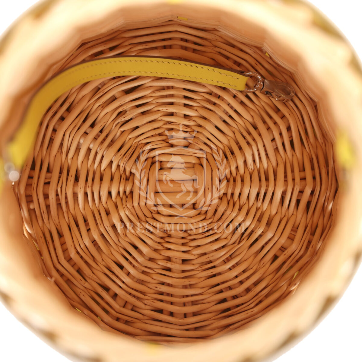 Hermes Farming Picnic Bag Lime Swift and Naturel Osier Wicker PHW — изображение 9