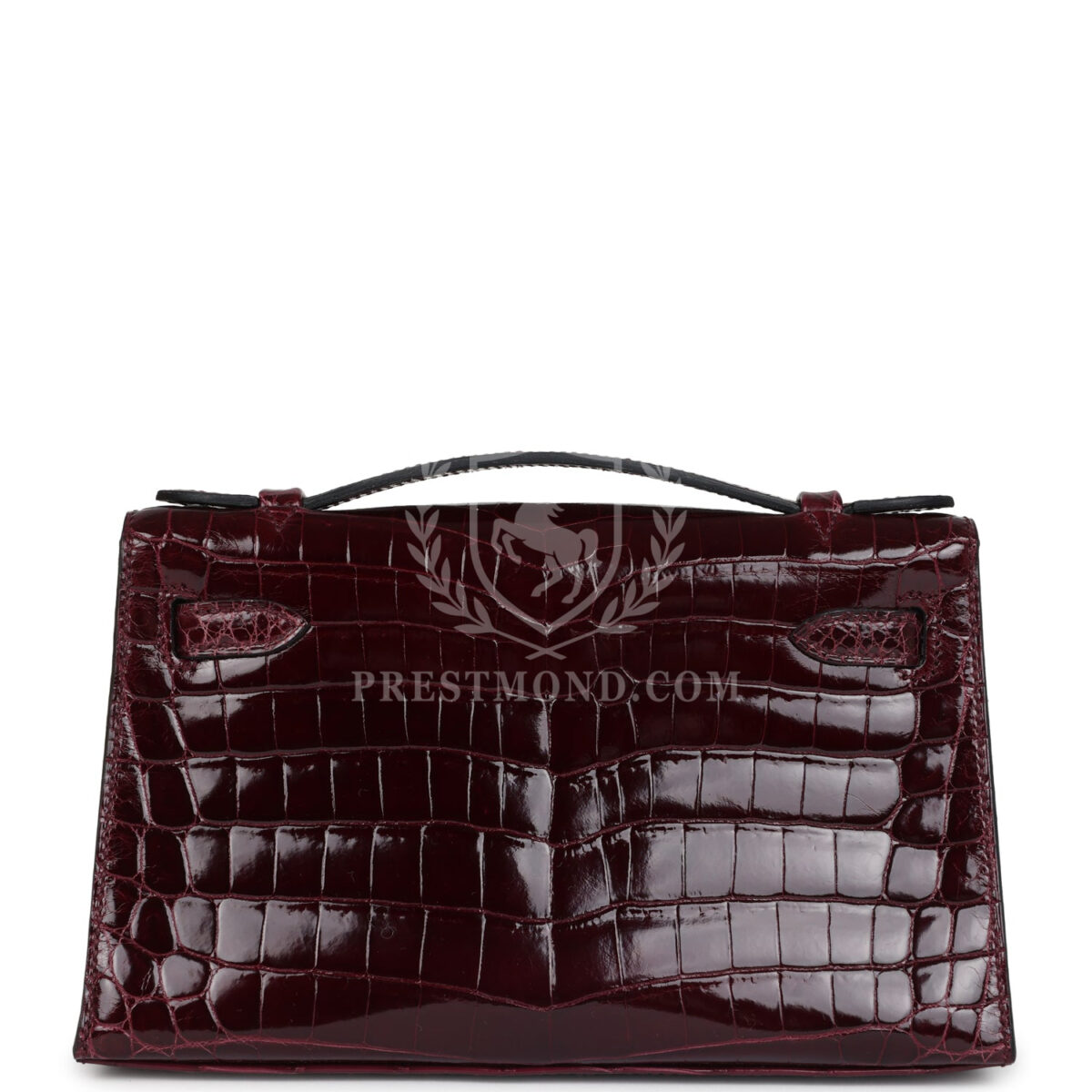 Hermes Kelly Pochette Bordeaux Shiny Niloticus Crocodile PHW — изображение 4