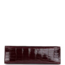 Hermes Kelly Pochette Bordeaux Shiny Niloticus Crocodile PHW