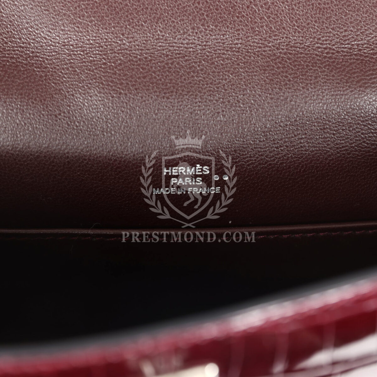 Hermes Kelly Pochette Bordeaux Shiny Niloticus Crocodile PHW — изображение 8