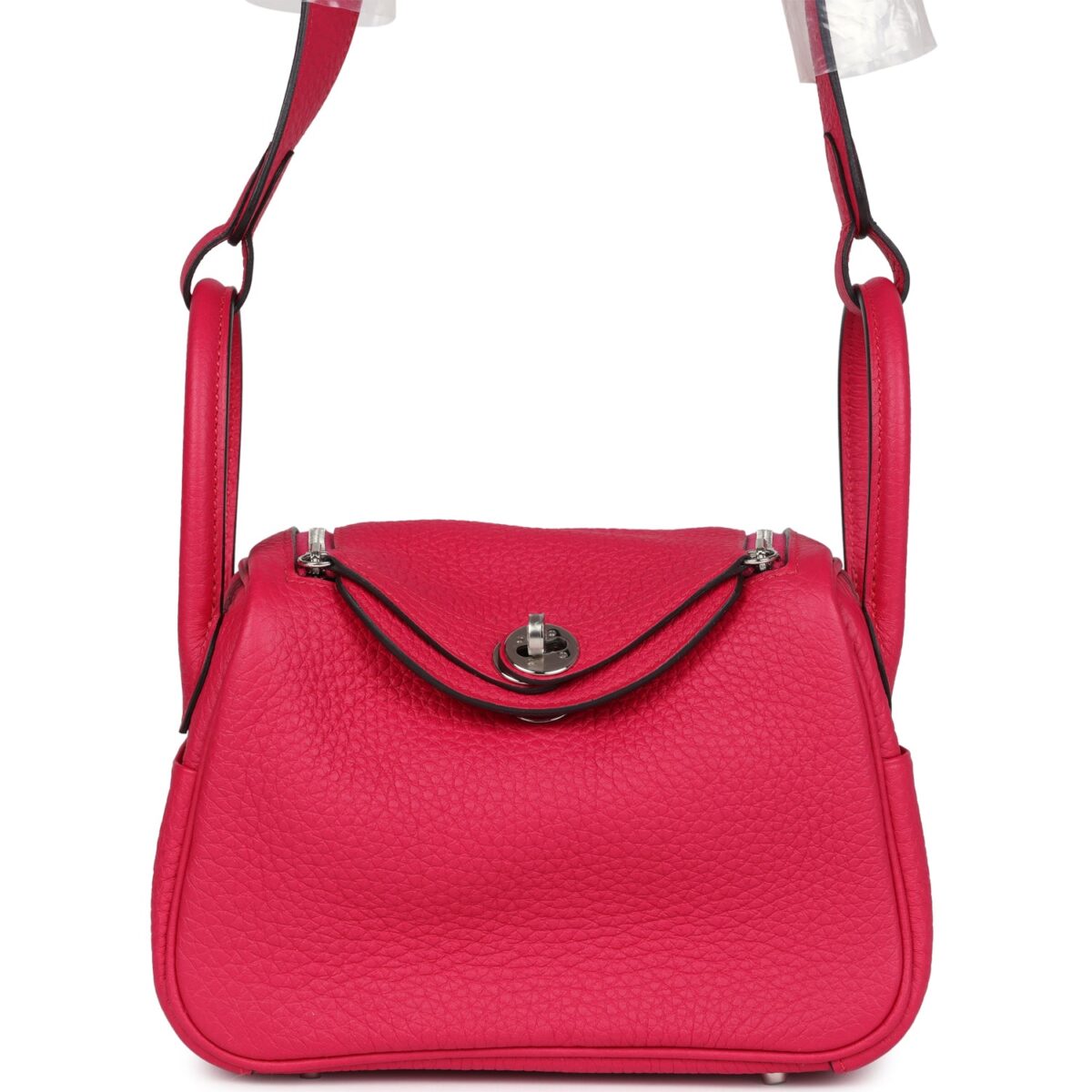 Hermes Mini Lindy Framboise Clemence PHW