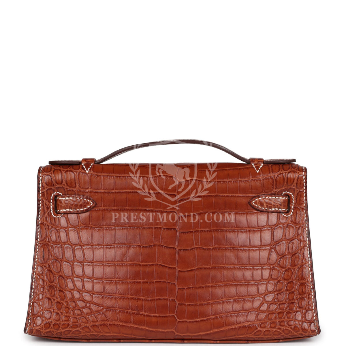 Vintage Hermes Kelly Pochette Fauve Matte Niloticus Crocodile RHW — изображение 4