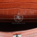 Vintage Hermes Kelly Pochette Fauve Matte Niloticus Crocodile RHW