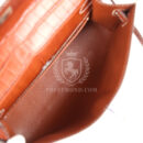 Vintage Hermes Kelly Pochette Fauve Matte Niloticus Crocodile RHW