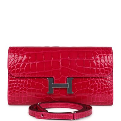 Hermes Constance Wallet To Go Rose Mexico Shiny Alligator PHW