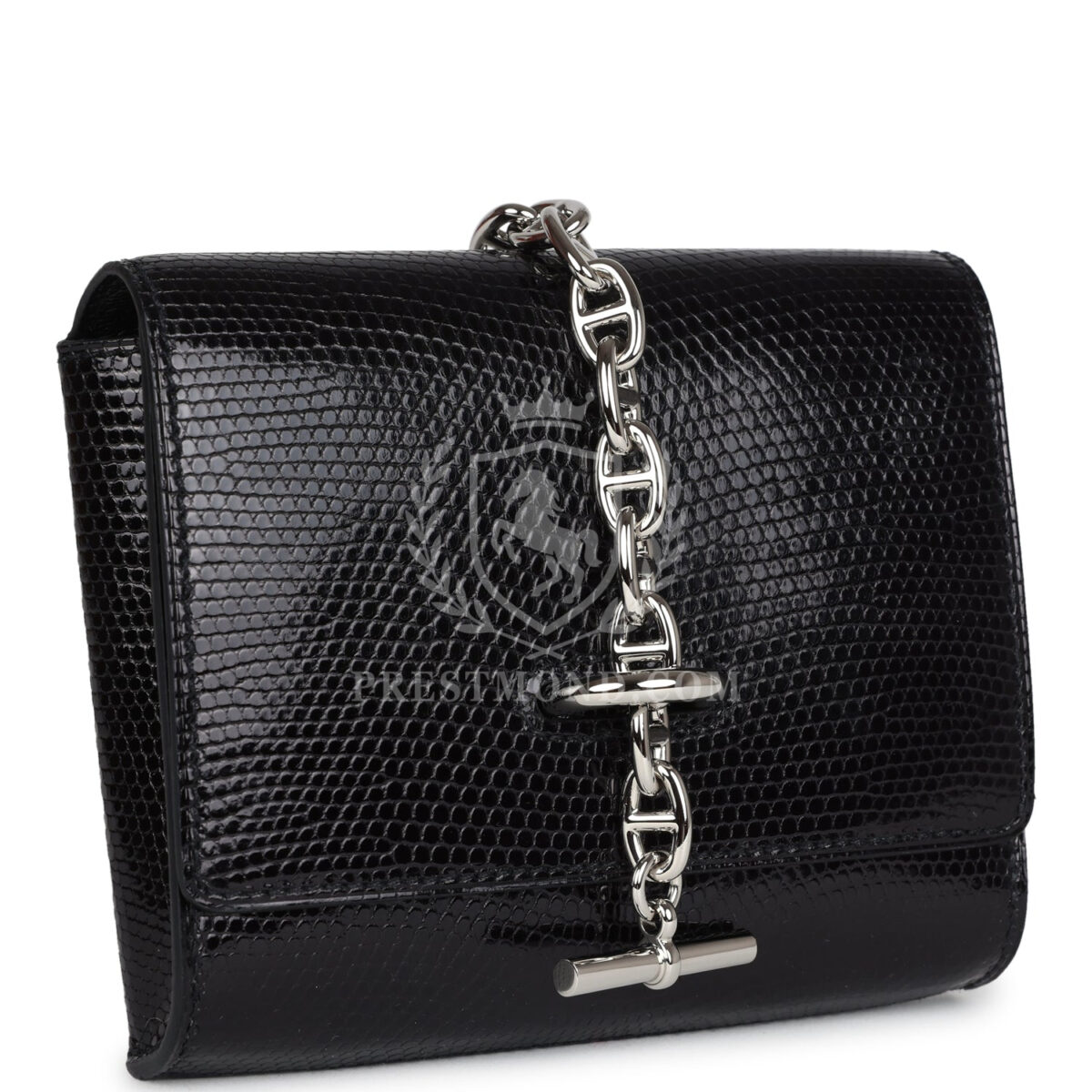 Hermes Chaine d' Ancre Wallet to Go Black Varanus Niloticus Lizard PHW — изображение 2