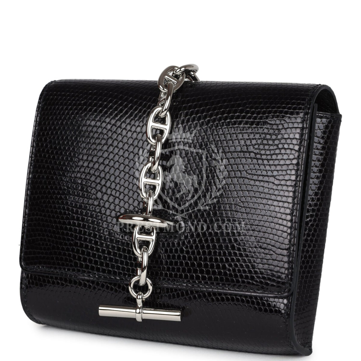Hermes Chaine d' Ancre Wallet to Go Black Varanus Niloticus Lizard PHW — изображение 5