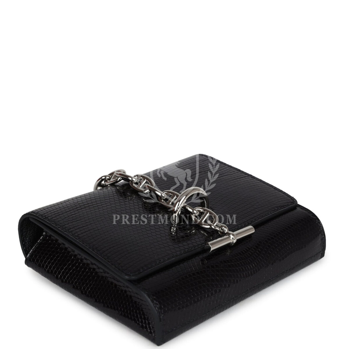 Hermes Chaine d' Ancre Wallet to Go Black Varanus Niloticus Lizard PHW — изображение 6