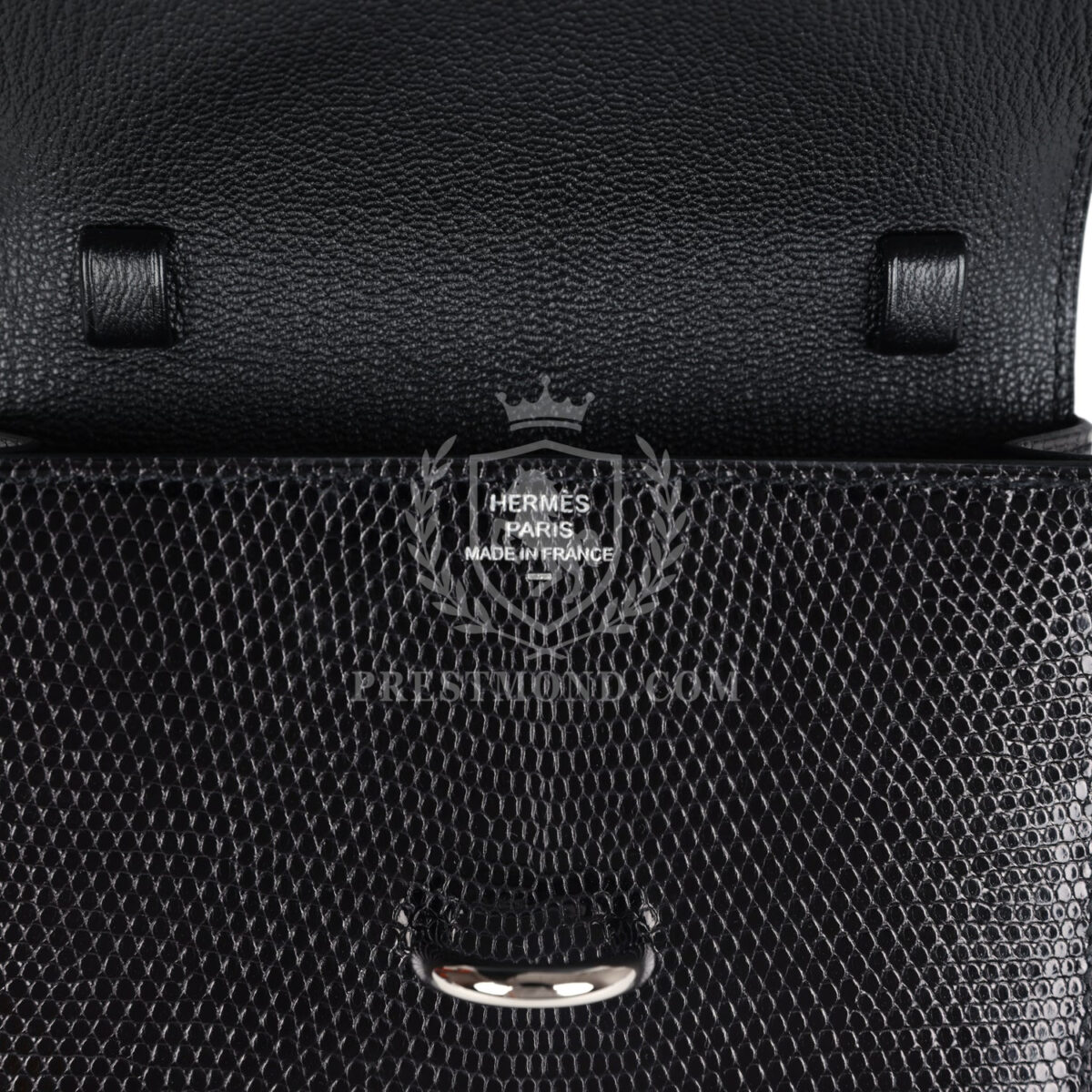 Hermes Chaine d' Ancre Wallet to Go Black Varanus Niloticus Lizard PHW — изображение 7