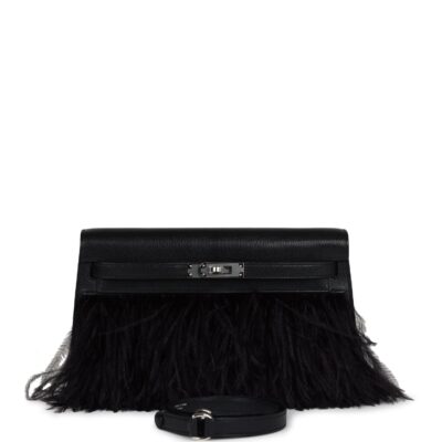 Hermes Kelly Elan Foile Chevre Chamkila and Ostrich Feather PHW