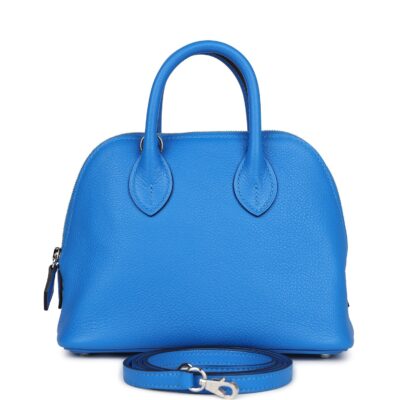 Hermes 1923 Bolide Mini Bleu France Evercolor PHW