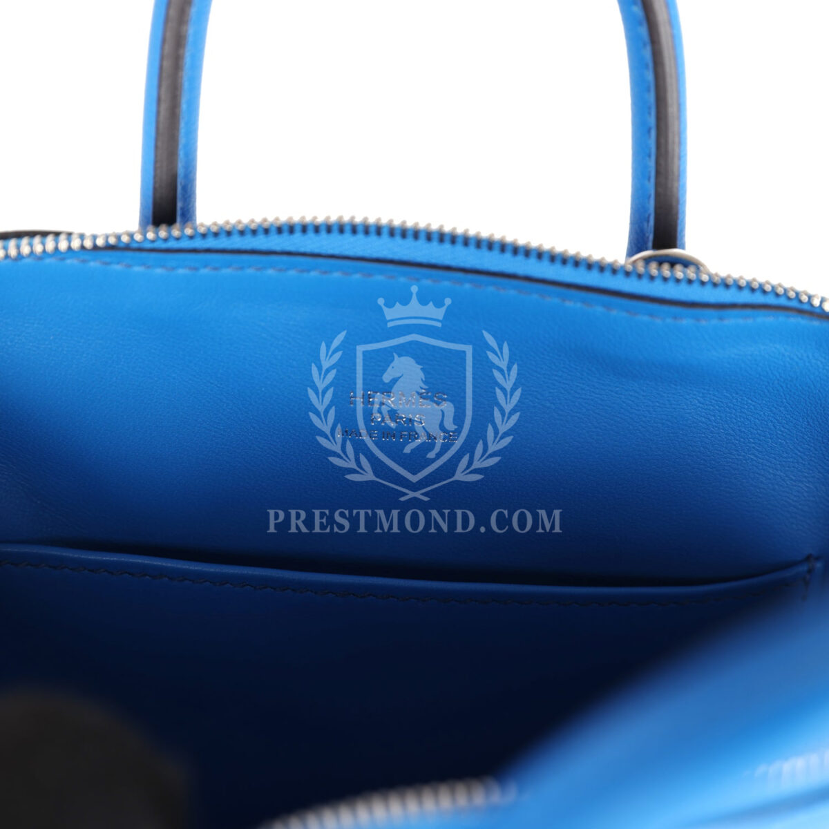 Hermes 1923 Bolide Mini Bleu France Evercolor PHW — изображение 8