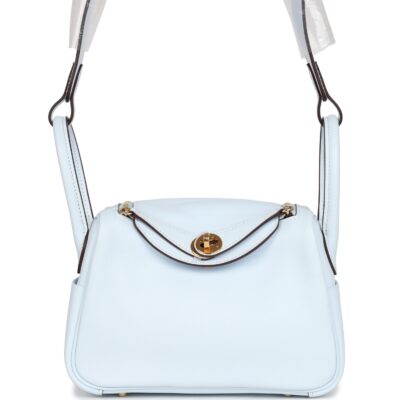 Hermes Mini Lindy Bleu Brume Swift GHW