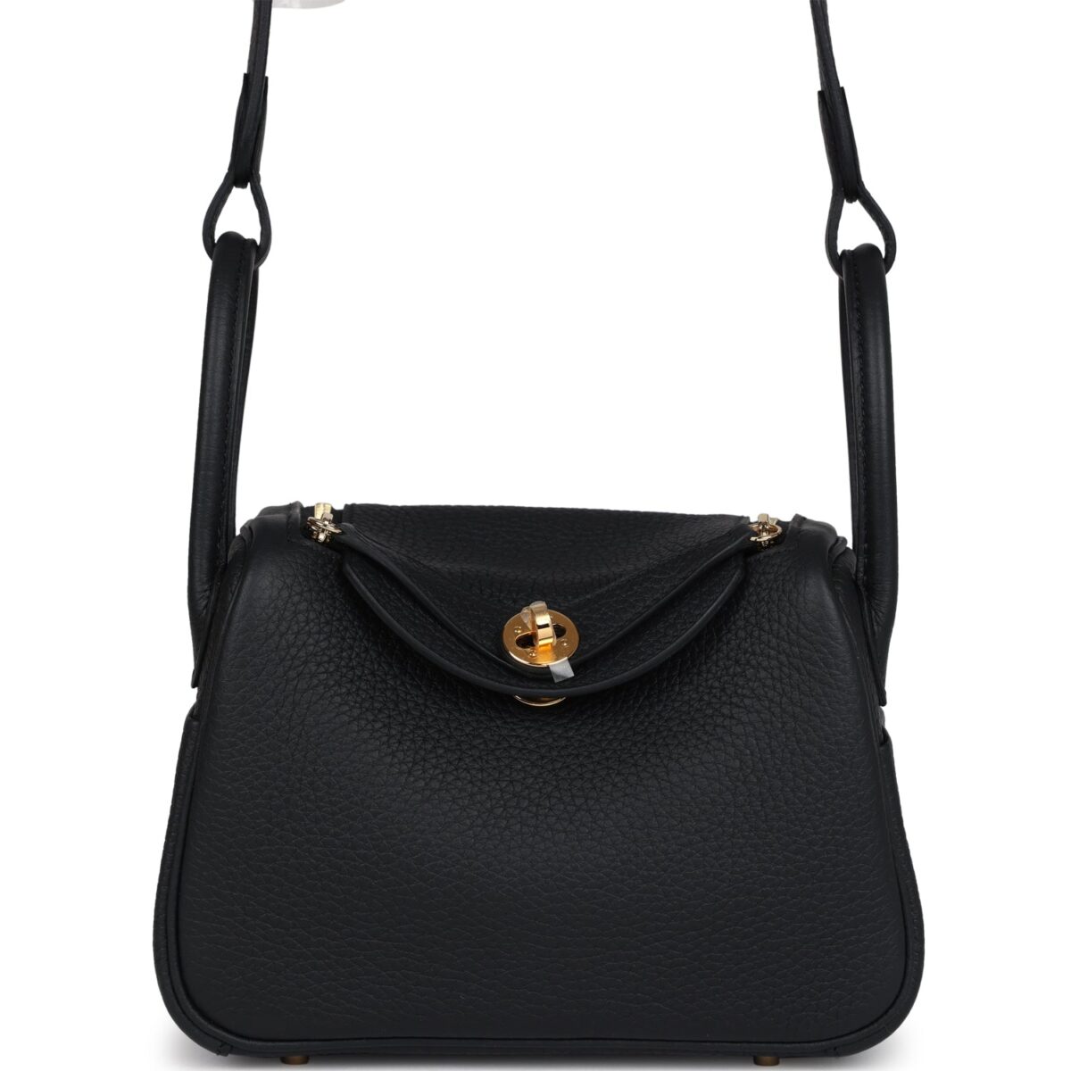 Hermes Mini Lindy II Black Clemence GHW