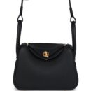Hermes Mini Lindy II Black Clemence GHW