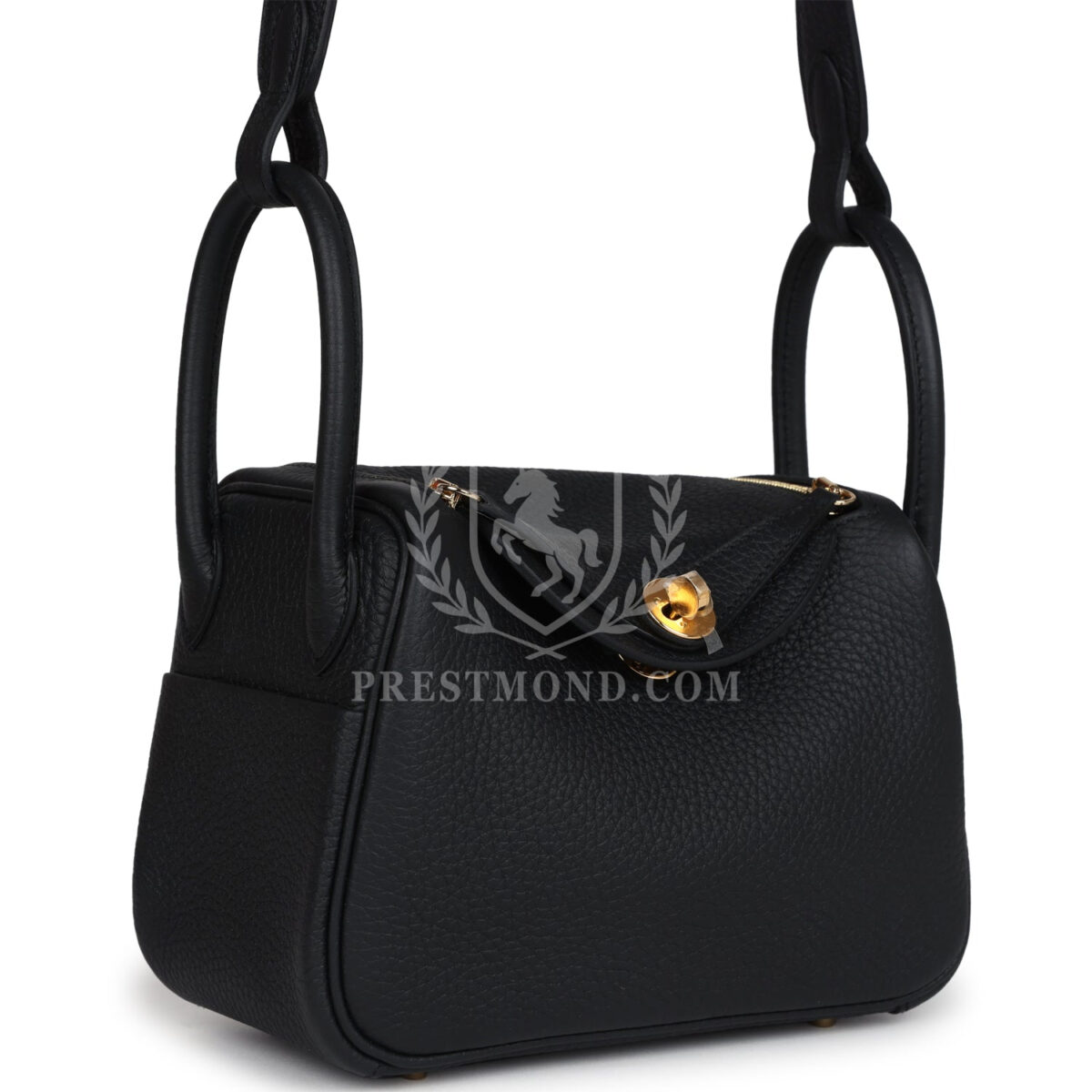 Hermes Mini Lindy II Black Clemence GHW — изображение 2
