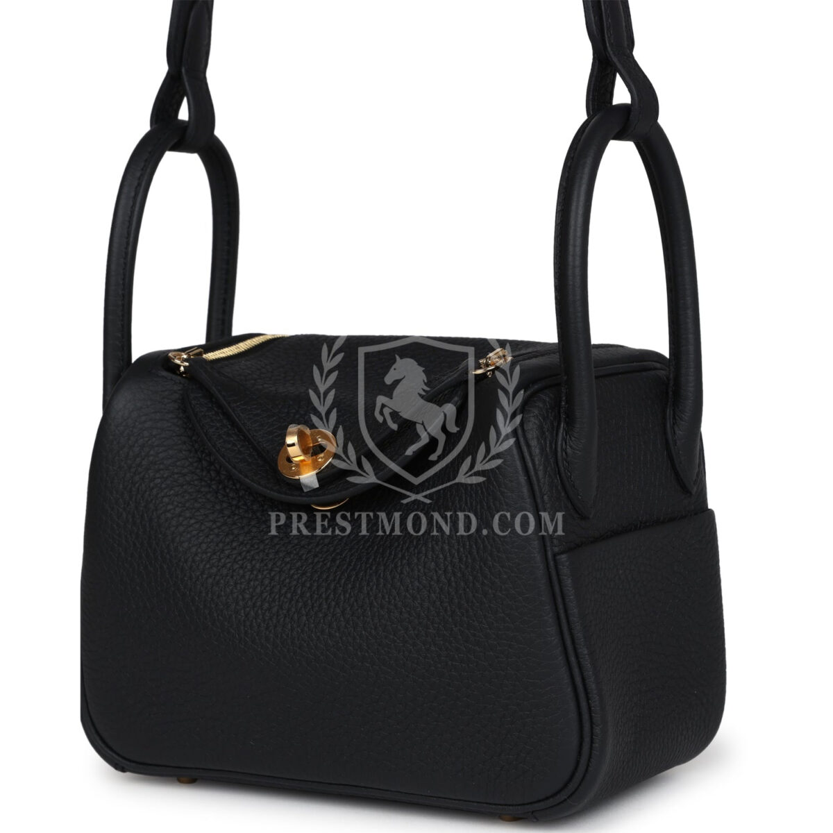 Hermes Mini Lindy II Black Clemence GHW — изображение 5