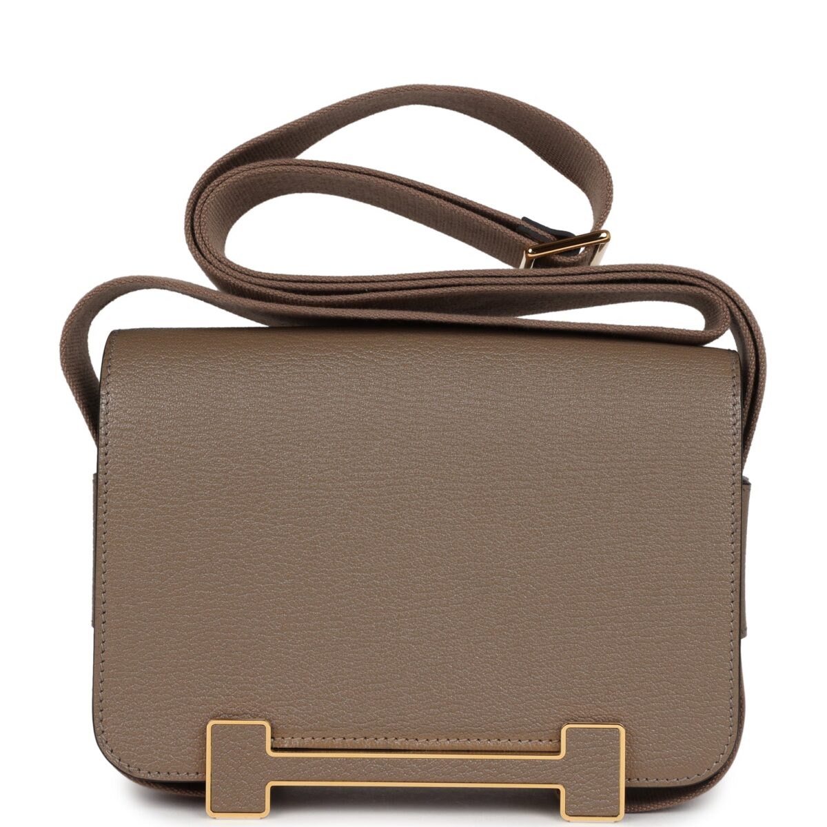 Hermes Geta Etoupe Chevre GHW
