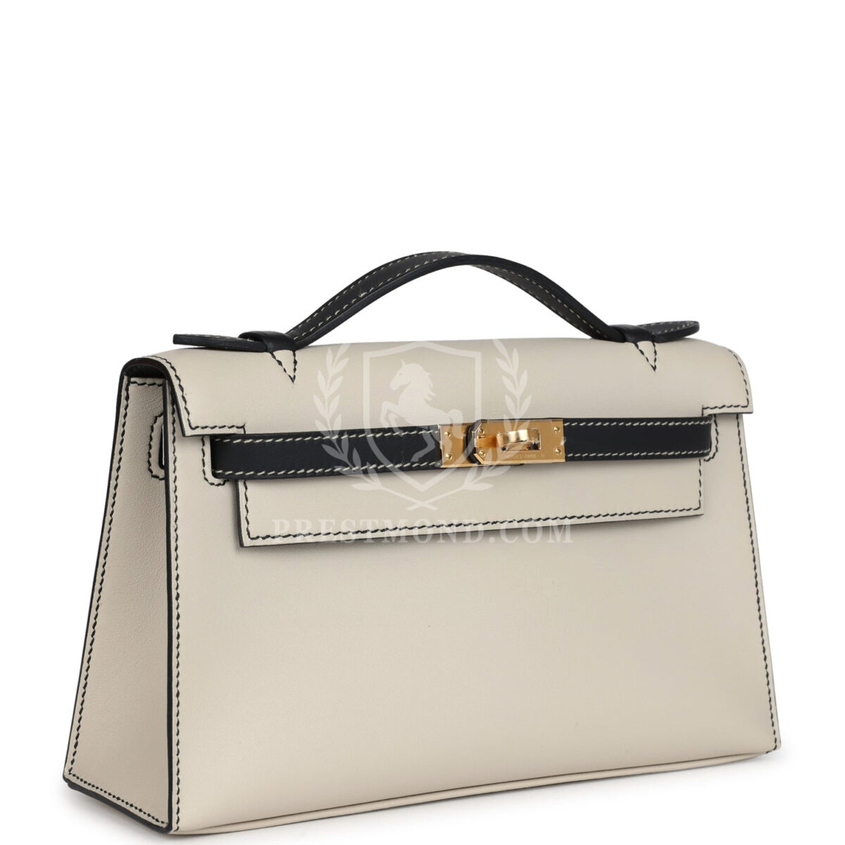 Hermes Special Order (HSS) Kelly Pochette Beton and Black Swift GHW — изображение 2