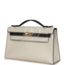Hermes Special Order (HSS) Kelly Pochette Beton and Black Swift GHW