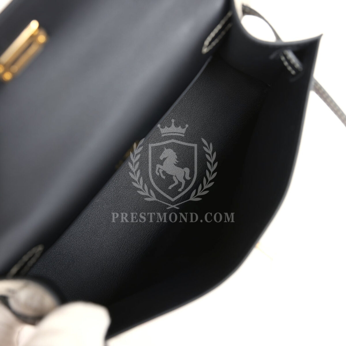 Hermes Special Order (HSS) Kelly Pochette Beton and Black Swift GHW — изображение 8