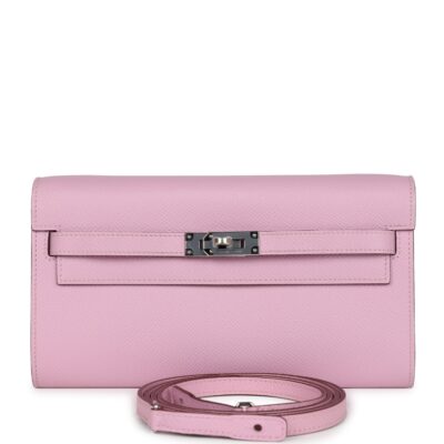Hermes Kelly Wallet To Go Mauve Sylvestre Epsom PHW
