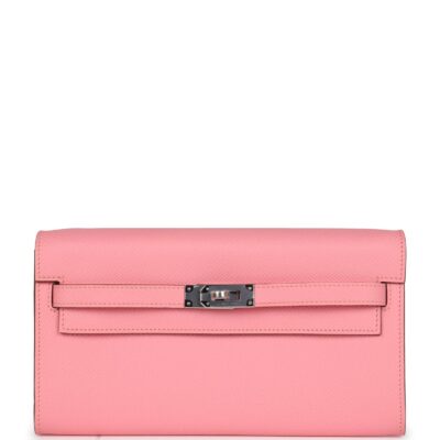 Hermes Kelly Wallet To Go Rose Confetti Epsom PHW
