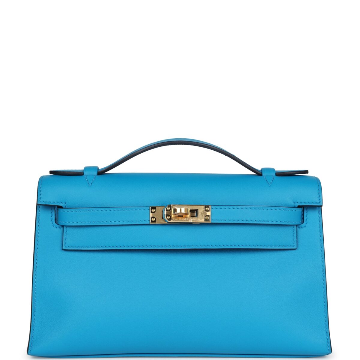 Hermes Kelly Pochette Bleu Frida Swift GHW