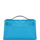 Hermes Kelly Pochette Bleu Frida Swift GHW