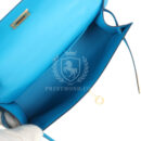Hermes Kelly Pochette Bleu Frida Swift GHW