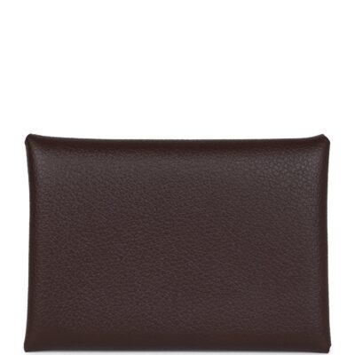 Hermes Calvi Card Holder Moka Evercolor PHW