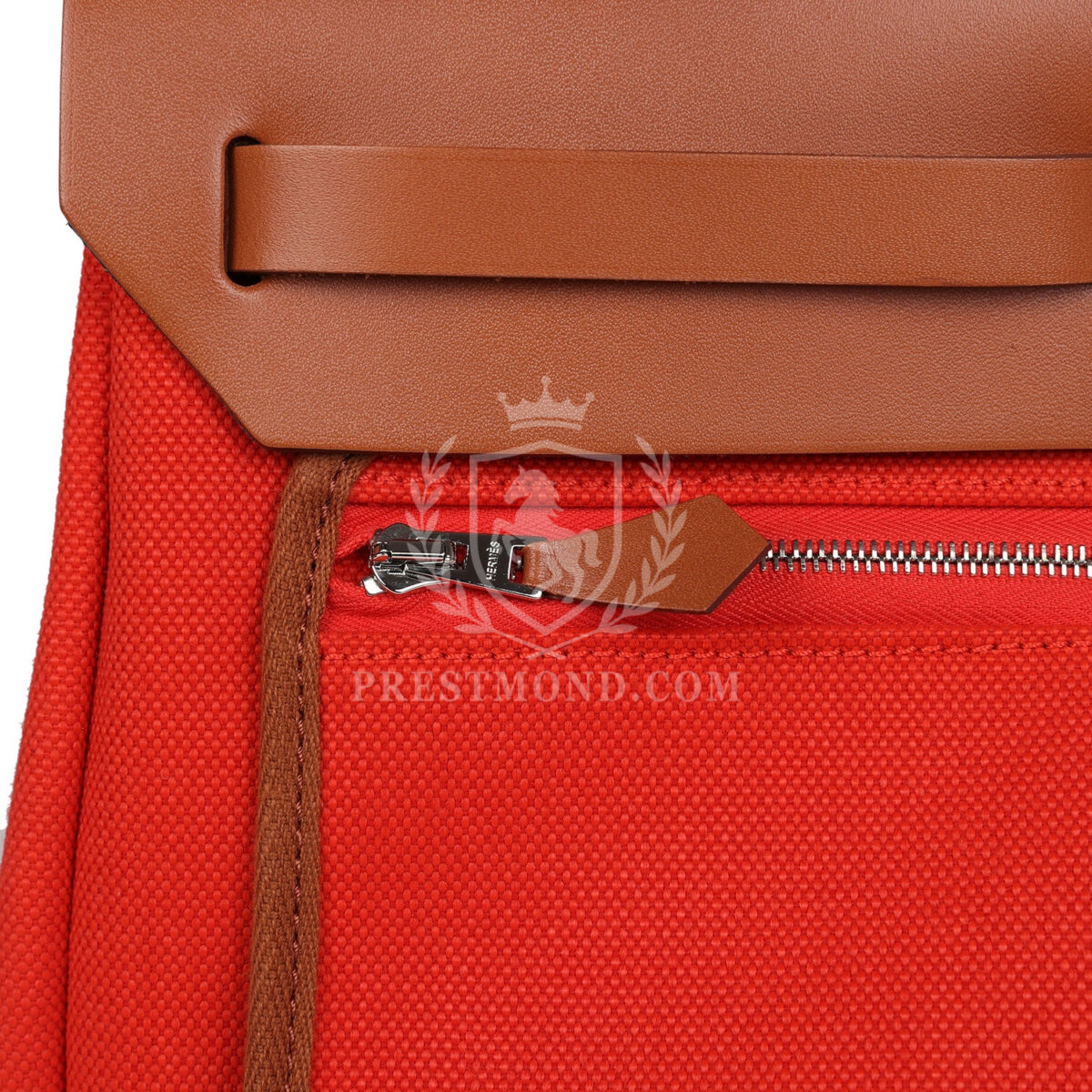 Hermes Herbag Zip PM 31 Capucine Toile Militaire & Fauve Vache Hunter PHW — изображение 9