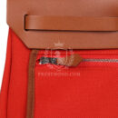 Hermes Herbag Zip PM 31 Capucine Toile Militaire & Fauve Vache Hunter PHW