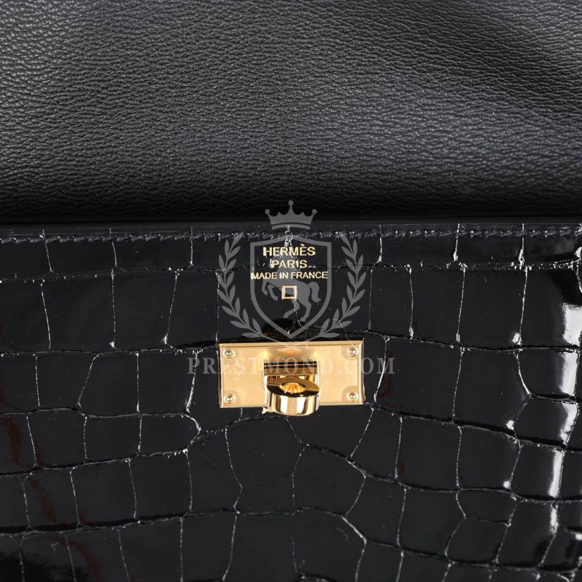 Hermes Kelly Pocket Long Wallet Black Shiny Alligator GHW — изображение 7