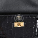 Hermes Kelly Pocket Long Wallet Black Shiny Alligator GHW